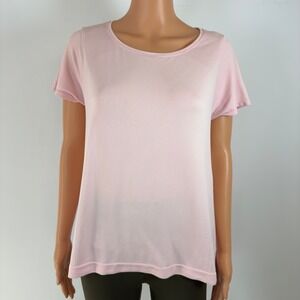 All in Motion Womens Pink Seamless Mesh Short Sleeve Activewear T-Shirt M